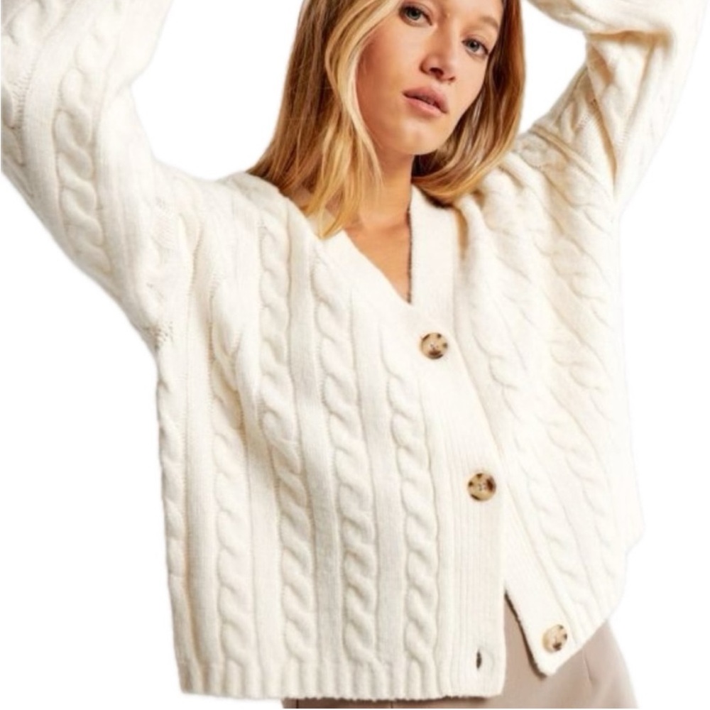 Abercrombie Chunky Cable Knit Cardigan Sweater